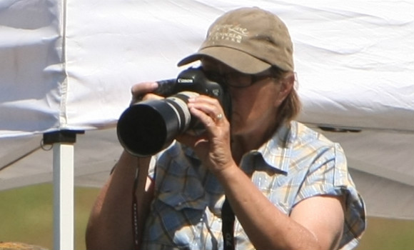 Susan Severns taking pictures at an ASCA event.